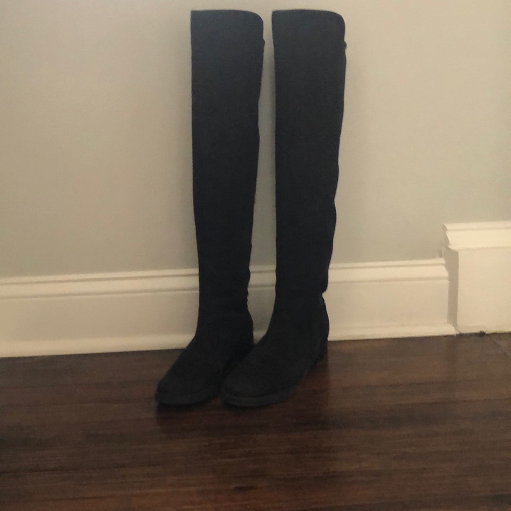 Blondo over knee black suede boots.